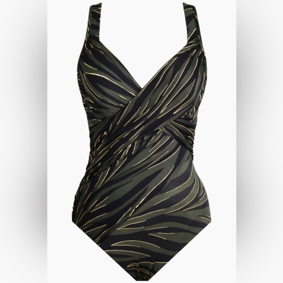 New! Miraclesuit Seabra Revele One Piece Swimsuit green 24080 - Picture 1 of 13